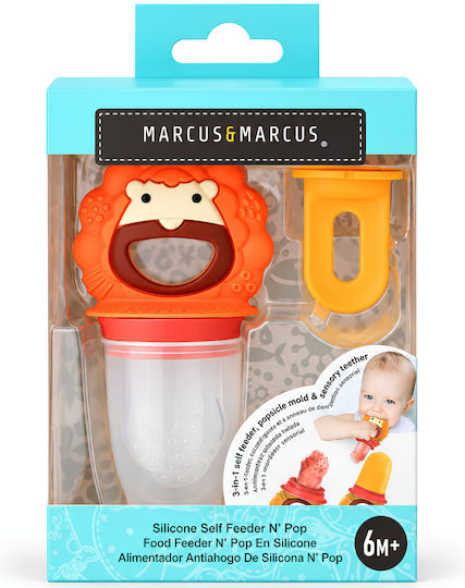 Marcus & Marcus Πιπίλα Φαγητού Πορτοκαλί Λιονταράκι από Σιλικόνη για 6+ μηνών
