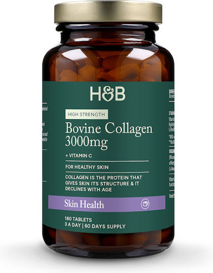 Holland & Barrett Rinderkollagen 3000 mg mit Vitamin C 180 Tabletten ohne Geschmack