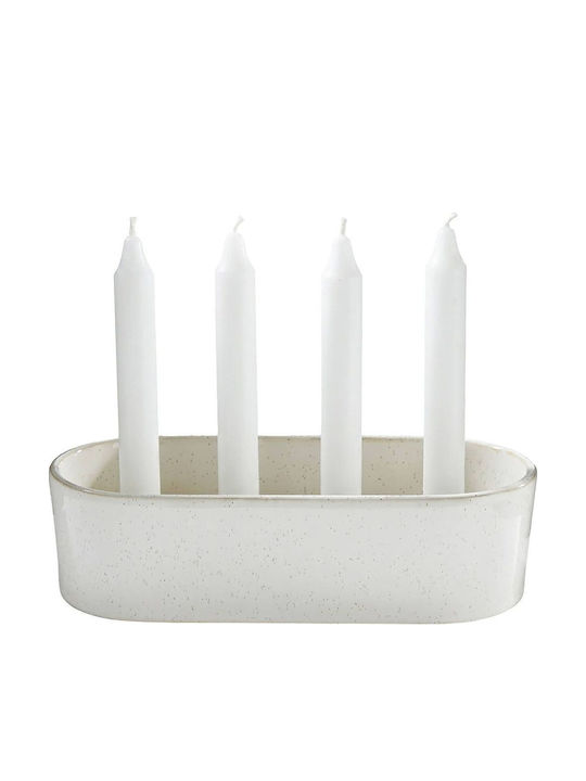 Butlers Advent Κηροπήγιο Κεραμικό σε Λευκό Χρώμα 26x11x7εκ.