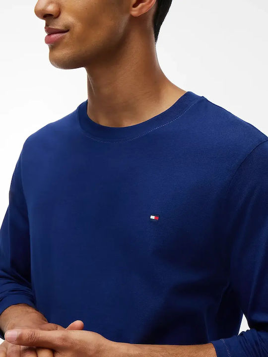 Tommy Hilfiger Χειμερινό Ανδρικό Παντελόνι Πιτζάμας Μπλέ Με Μπορντό