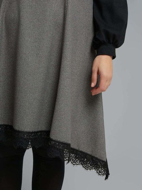Grey Hooded Midi Dress