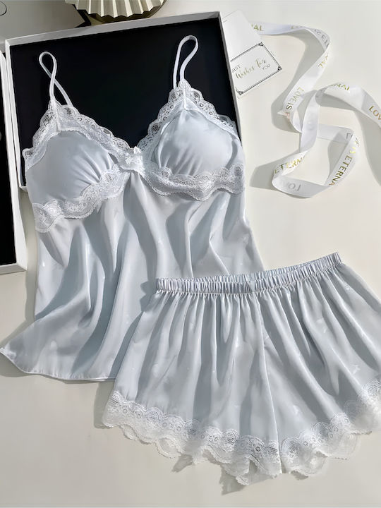 Chicret Set Pijamale de Damă de Iarnă Albastru Deschis