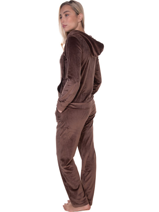 Comfort Winter Women's Brown Pajama Set