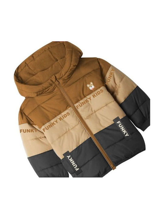Kids' Casual Short Jacket with Lining & Hood Multicolour