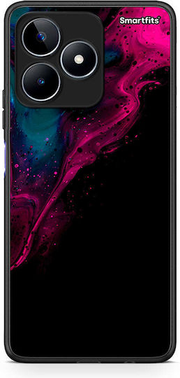 Smartfits Watercolor Pink Black Umschlag Rückseite Rosa (Realme C53) 8638314119507_47435477287251