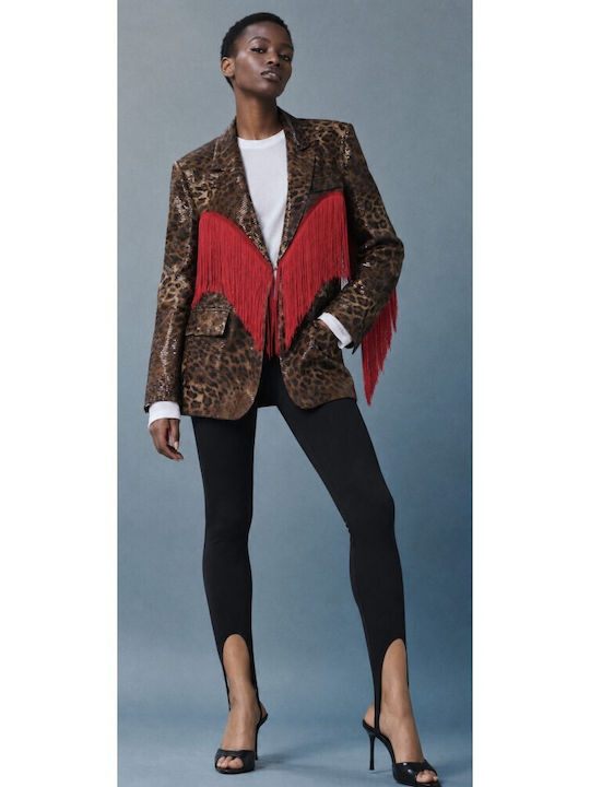 Lumina Langer Damenblazer Marrone mit Pailletten