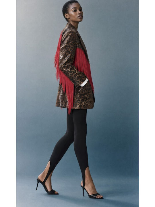 Lumina Langer Damenblazer Marrone mit Pailletten