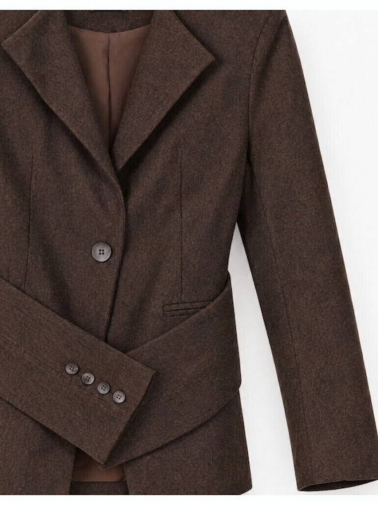 Lumina Langer Damenblazer Marrone