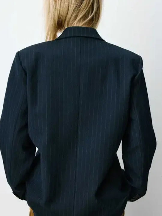 Grace & Mila Langer Doppelreihiger Damenblazer Dark Blue