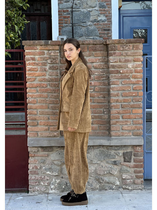 Moutaki Дамско рипсено сако Camel