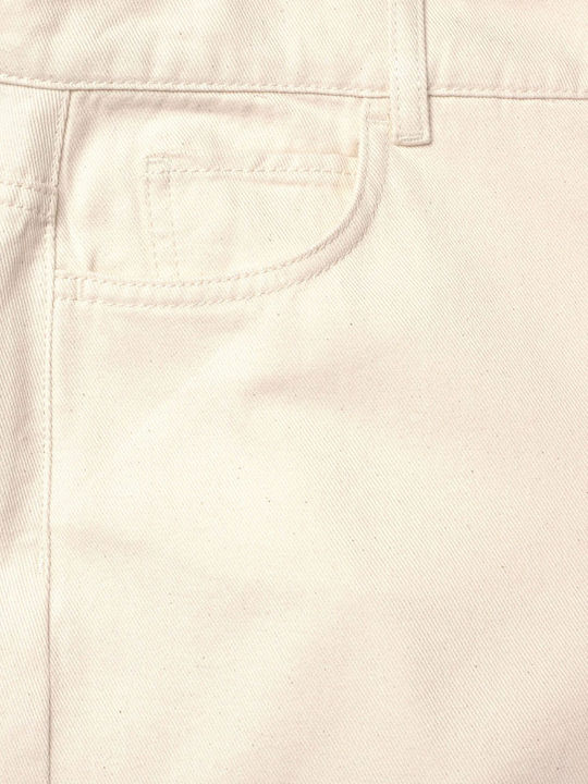 Damenjeans mit weitem Bein in Beige