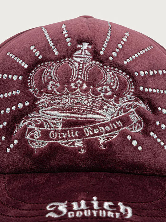 Juicy Regal Rebelle Кадифена шапка с кристали Jcawh226718-755 Дамска в цвят винена дегустация