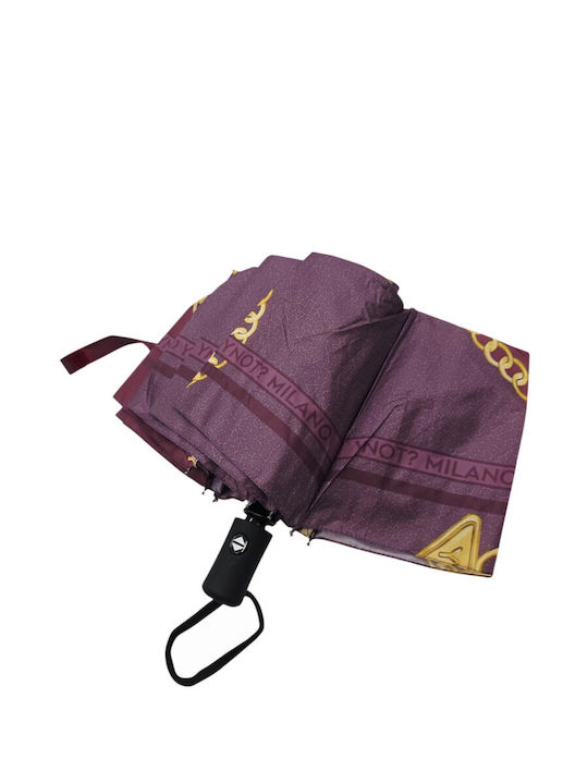 Y Not? Windproof Automatic Compact Burgundy Rain Umbrella