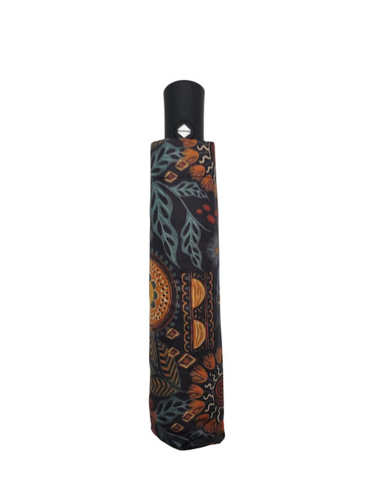 Windproof Automatic Compact Orange Rain Umbrella