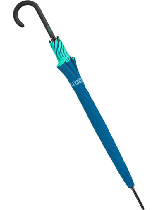 Automatic Rain Umbrella with Walking Stick Blue