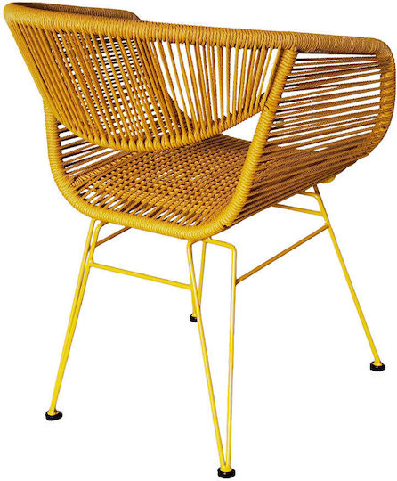 Gartenstuhl Rattan Pagusa Senfgelb 60x62x80 cm
