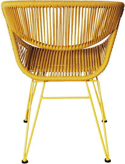 Gartenstuhl Rattan Pagusa Senfgelb 60x62x80 cm