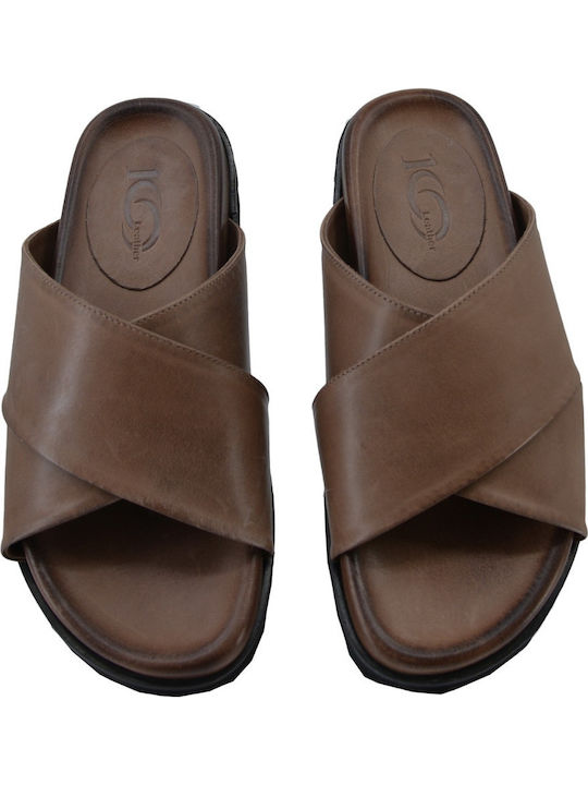 Lederne Damen-Sandalen Braun