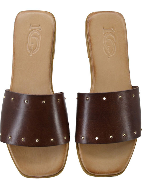 Lederne Damen-Sandalen Braun