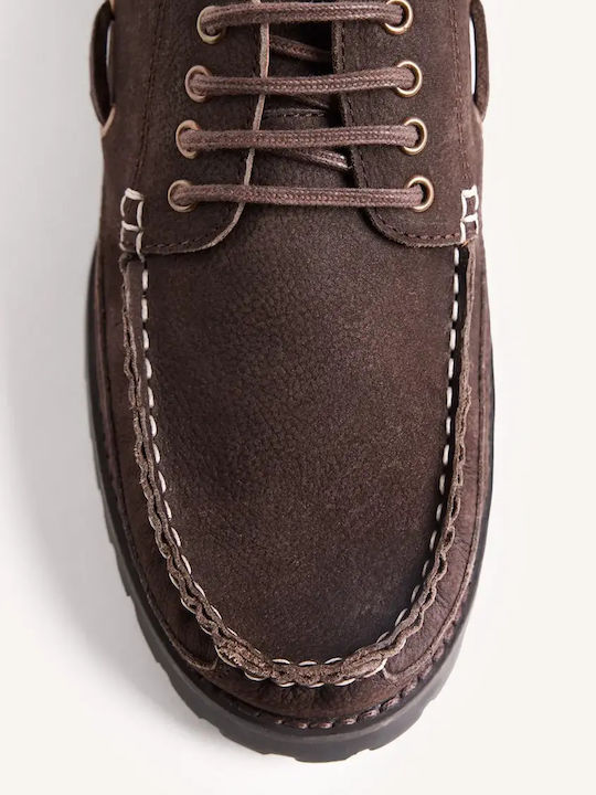 Leather Men's Boat Shoes in Brown