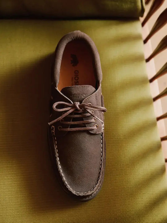 Leather Men's Boat Shoes in Brown