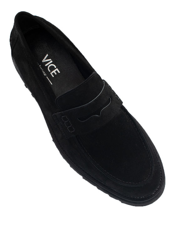 Schwarze Herren-Loafer aus Wildleder