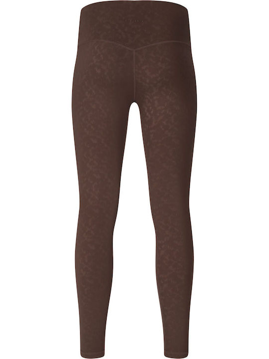 Дамски Дълъг Стягащ Клин за Тренировка Brown Leopard