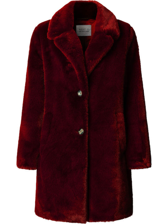 Kurzer Damenpelz Currant Red