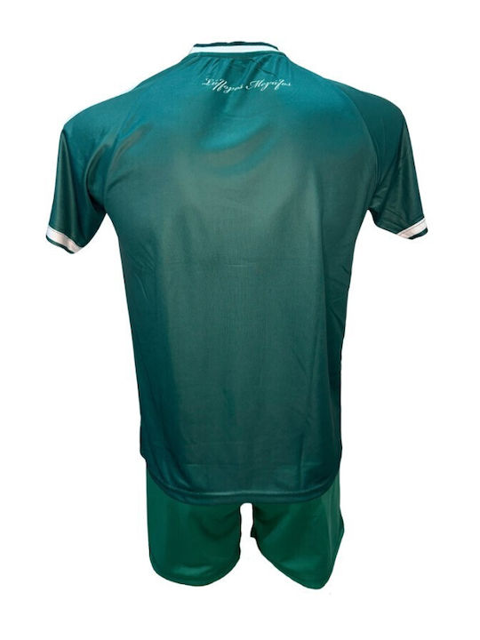 Kids PAO Football Kit Green White No Name 101026-09