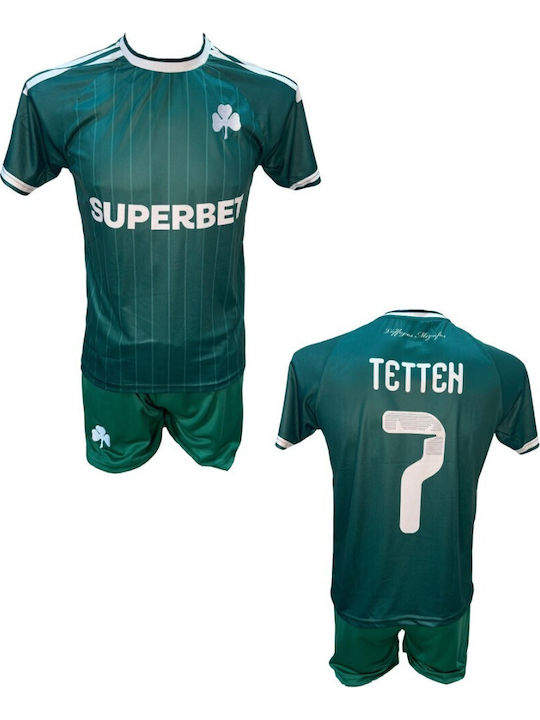 Kids Panathinaikos Tetteh Football Kit Green White 101026-10