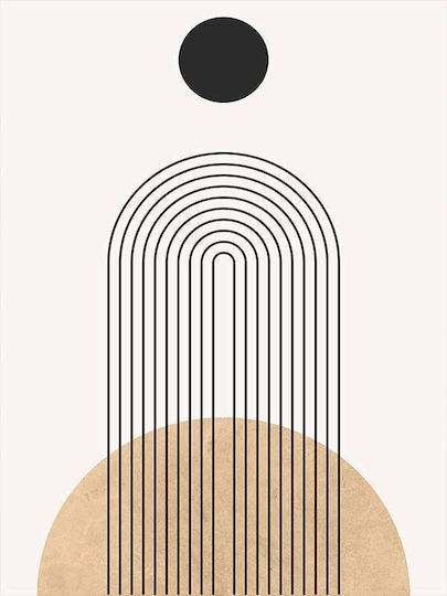 Poster Line Art Portrait Pst151 21cm X 30cm Κορνίζα Σκούρο Φυσικό Ξύλου Καφέ