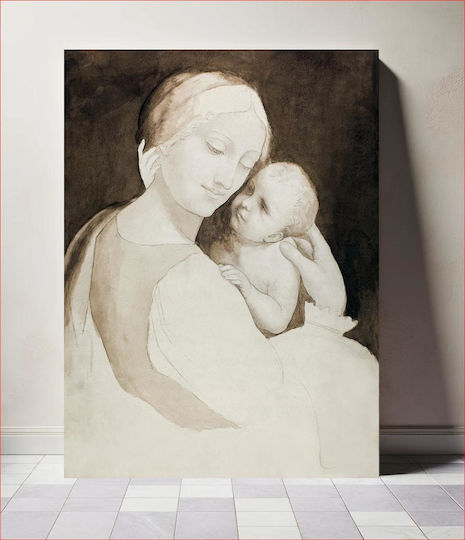 Madonna Child Fragment Woman’s Torso Tablou pe Pânză 50x80cm