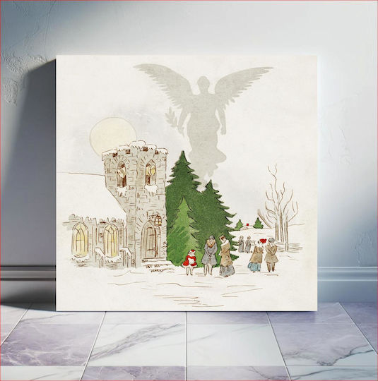Illustration Of A White Christmas With An Angel (1919) By Frank Buttolph Illustration Of A White Christmas With An Angel (1919) By Frank Buttolph