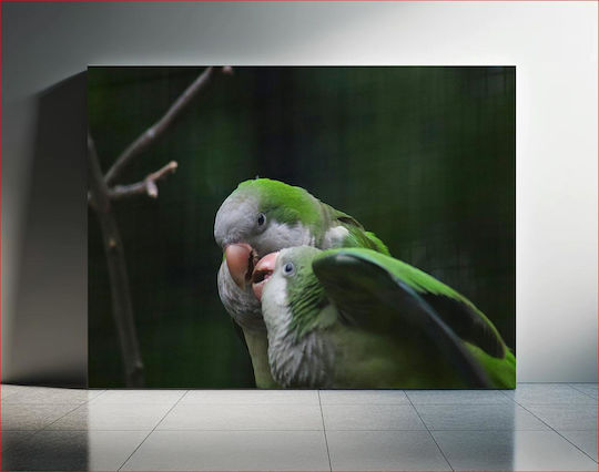 Pair Parrots In Nature Painting 90x60 Pair Parrots In Nature Painting 90x60
