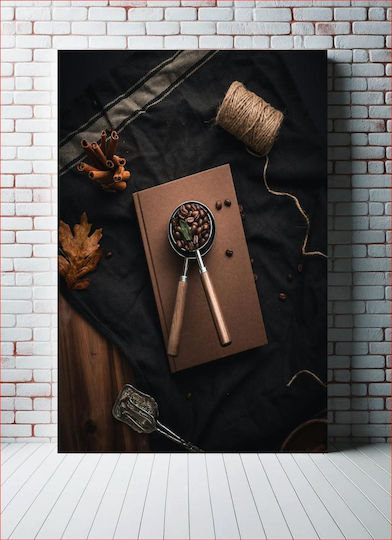 Πίνακας Rustic Coffee Beans Arrangement Ρουστίκ Ρουστίκ Κόκκους Καφέ 80x120