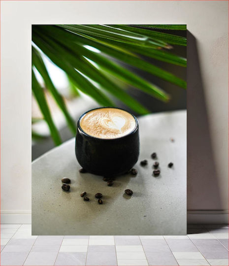 Πίνακας Morning Latte Coffee Beans Πρωινό Latte Κόκκους Καφέ 100x150 Πίνακας Morning Latte Coffee Beans Πρωινό Latte Κόκκους Καφέ 100x150
