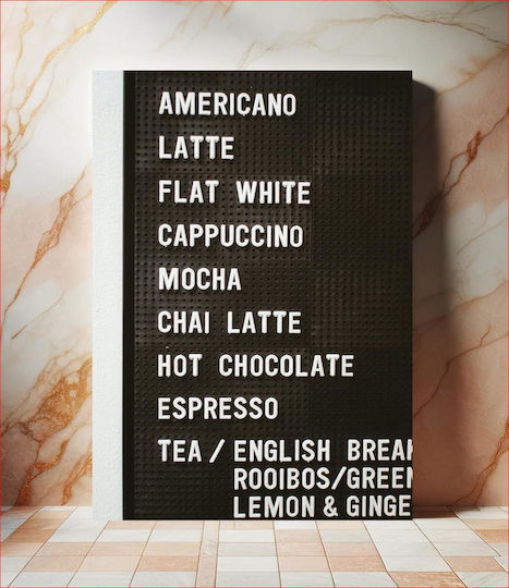 Πίνακας Coffee Menu Sign Πινακίδα Μενού Καφέ 80x120