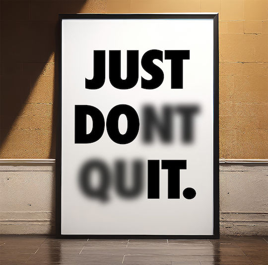 Quote Poster Just Dont Quit Pq172 21cm X 30cm Κορνίζα Φυσικό Ξύλου Μπεζ