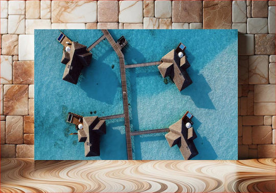 Overwater Bungalows In Crystal Clear Sea Μπανγκαλόου Πάνω Από Το Νερό Σε Κρυστάλλινη Θάλασσα 1
