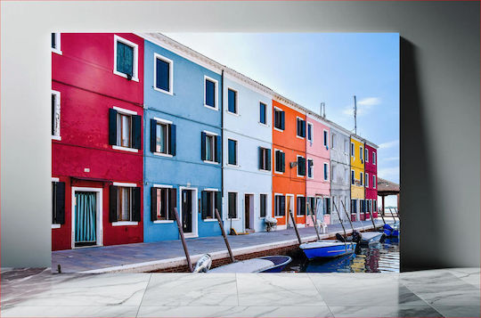 Colorful Buildings By The Canal Πολύχρωμα Κτίρια Δίπλα Στο Κανάλι 1 σε Καμβά