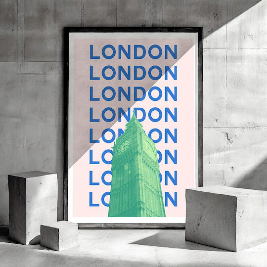 Poster London Pop Art Pst25523 40cm X 50cm Κορνίζα Καφέ Ξύλου 63399pd156099f63322