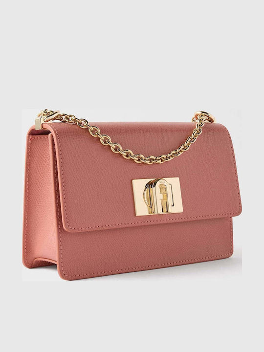 Furla 1927 Дамска Чанта От Естествена Кожа През Рамо / За Рамо Розово Златна Furla 1927 Дамска Чанта От Естествена Кожа През Рамо / За Рамо Розово Златна