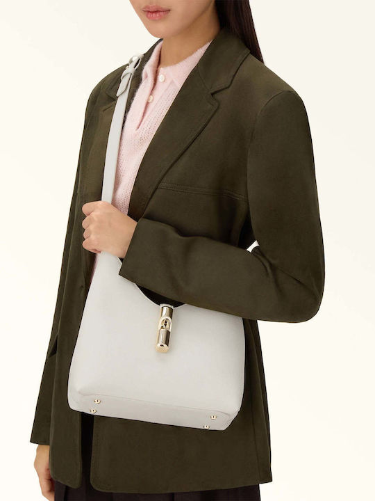 Goccia S Damen-Hobo-Tasche aus Leder Panna