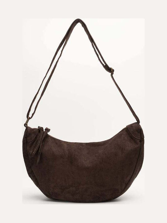 Women's Hobo Bag Dark Brown Suede