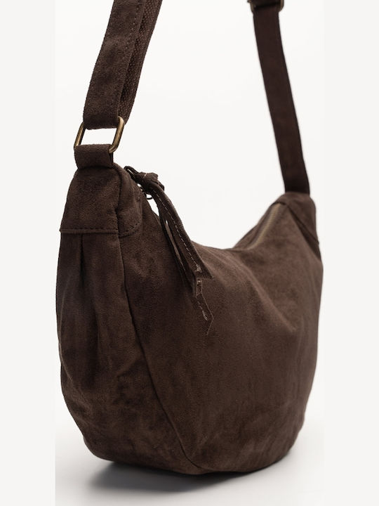 Women's Hobo Bag Dark Brown Suede