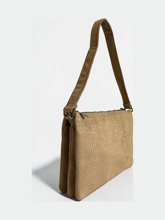 Kira Women's Shoulder Bag Suede Beige