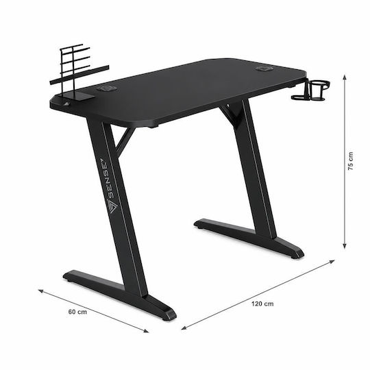 Γραφείο Gaming Nomad Ξύλινο Μαύρο 120x60x75εκ.