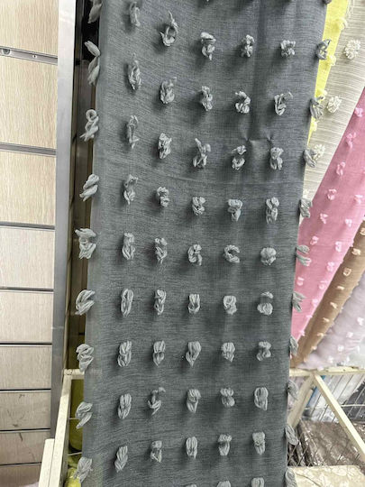 Kraft World Перде с перделък, сиво, 280x280 см.