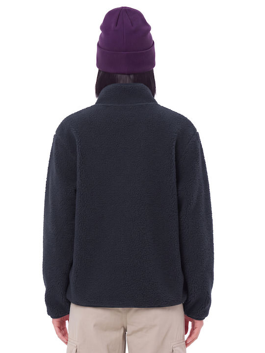 Χειμερινή Γυναικεία Fleece Μπλούζα με Φερμουάρ Μπλε