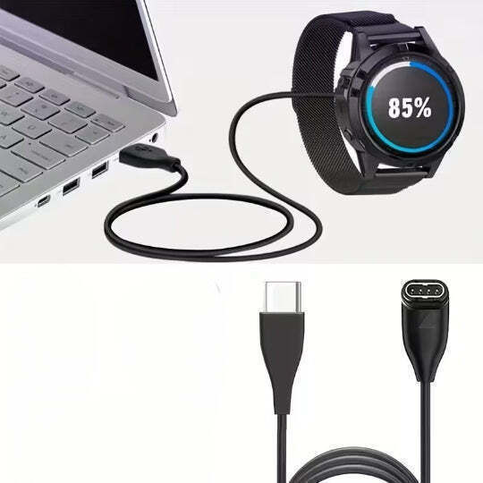 Charging Cable Type C Garmin Fenix Models 7 6 5 As Well As Vivoactive 3 Forerunner 945 935 245 Instinct 2 100cm Black